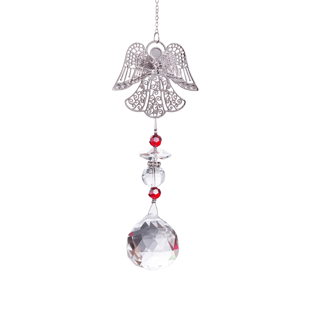 Angel Pendant Crystal Hanging Prism – Light-Reflecting Red or Green Accents - JMJ Catholic Productsvariant