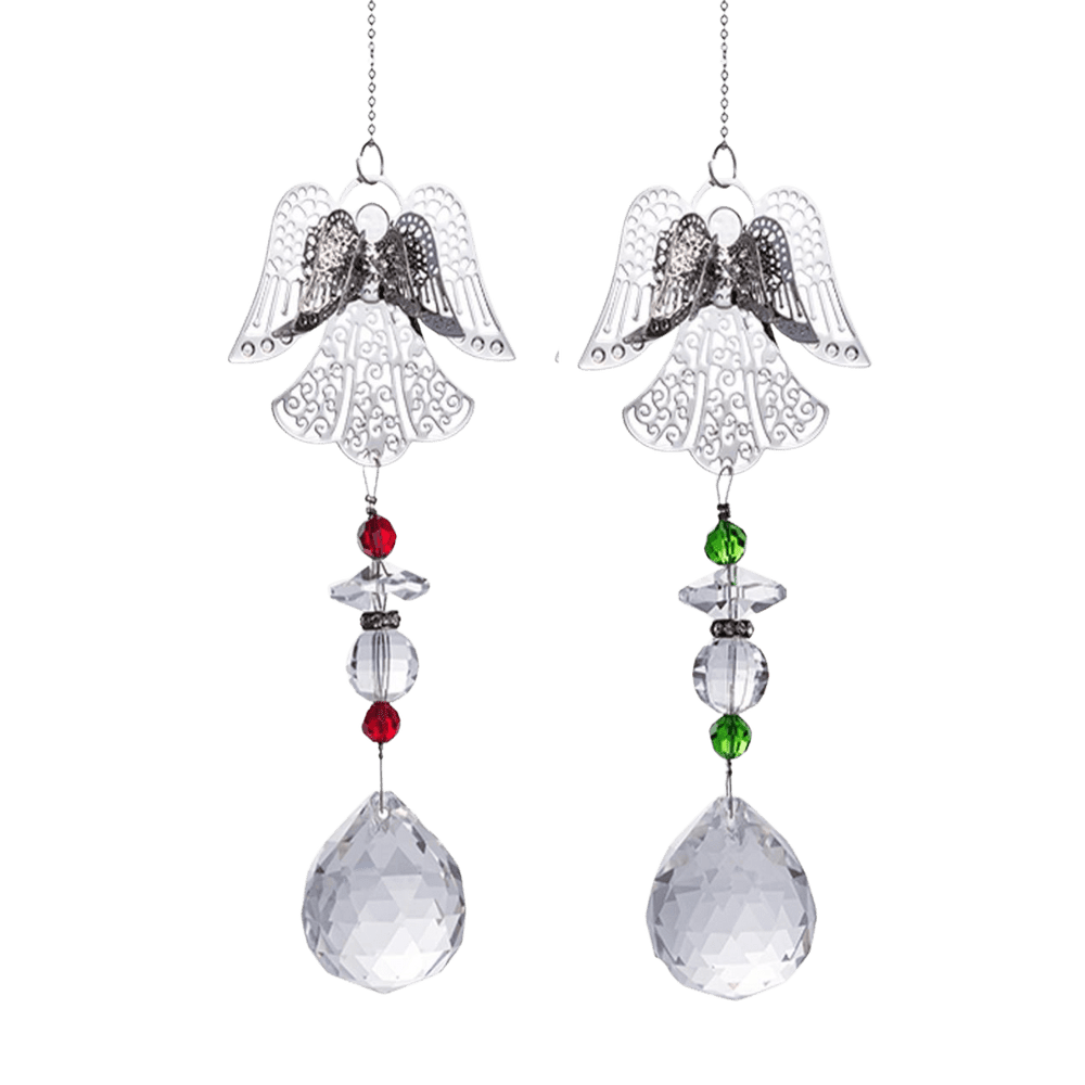 Angel Pendant Crystal Hanging Prism – Light-Reflecting Red or Green Accents - JMJ Catholic Productsvariant