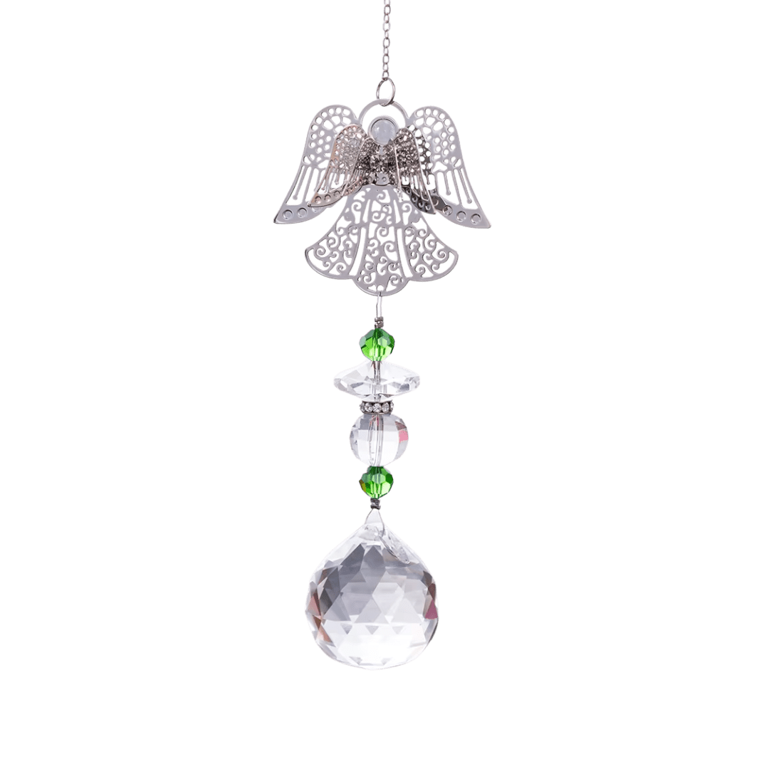 Angel Pendant Crystal Hanging Prism – Light-Reflecting Red or Green Accents - JMJ Catholic Productsvariant