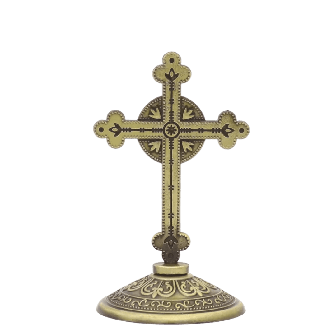 Antique Brass Table Crucifix - JMJ Catholic Productsvariant