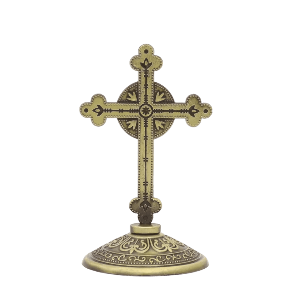 Antique Brass Table Crucifix - JMJ Catholic Productsvariant