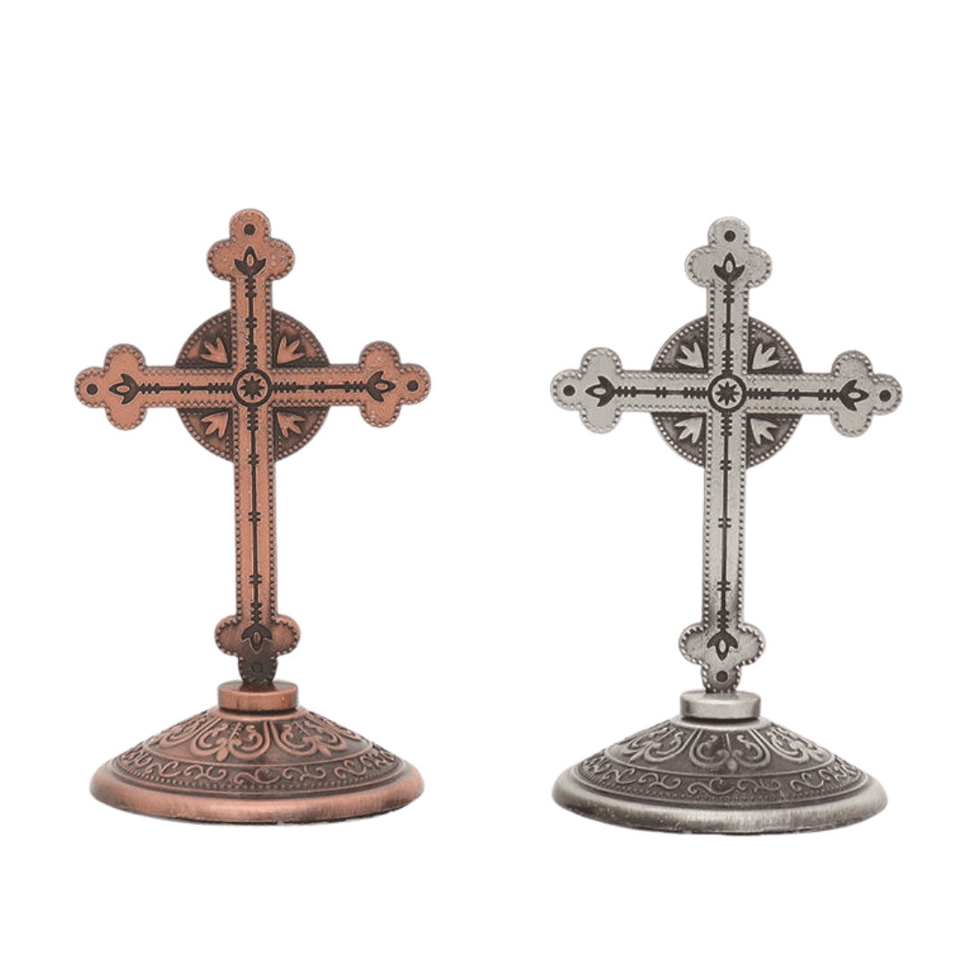 Antique Style Standing Cross Ornament (2 Colours Available) - JMJ Catholic Productsvariant