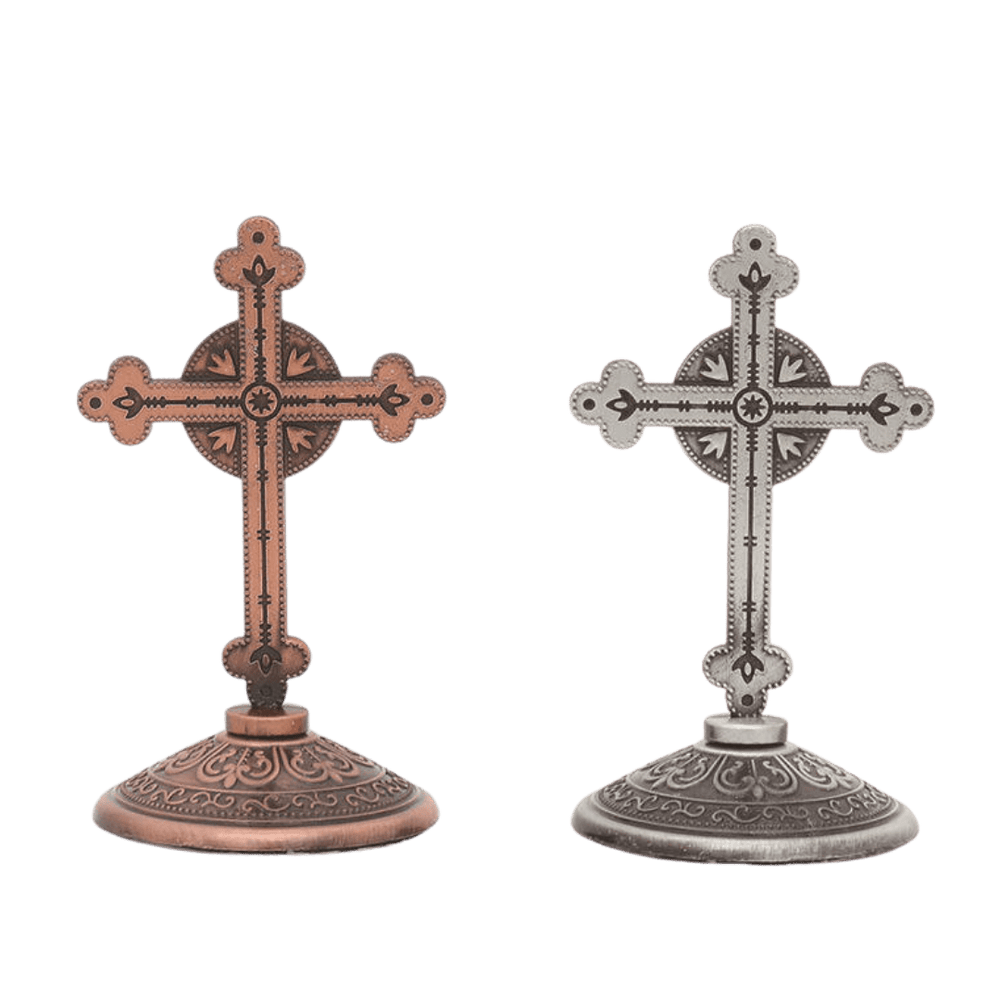 Antique Style Standing Cross Ornament (2 Colours Available) - JMJ Catholic Productsvariant