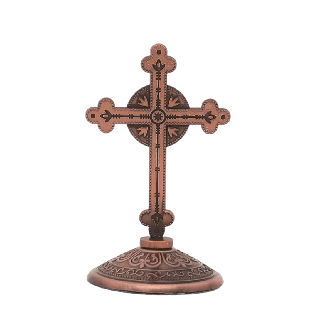 Antique Style Standing Cross Ornament (2 Colours Available) - JMJ Catholic Productsvariant