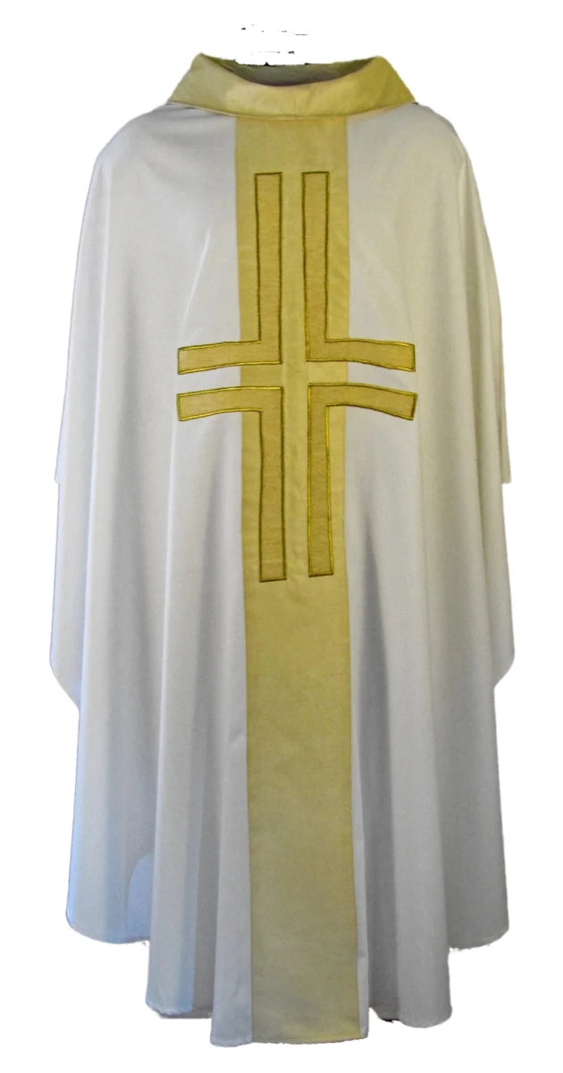 Art Silk Orphrey Chasuble — Lucerne Appliqué Cross