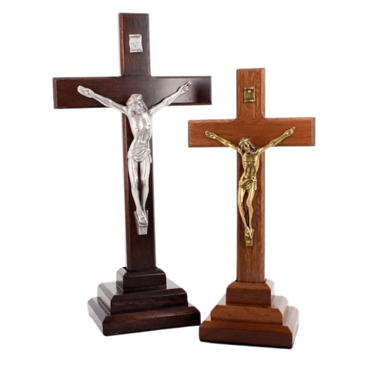 Artisan Australian Wooden Crucifix — Gold or Silver Corpus, Made to Order (4 Styles, 2 Sizes) - JMJ Catholic Productsvariant