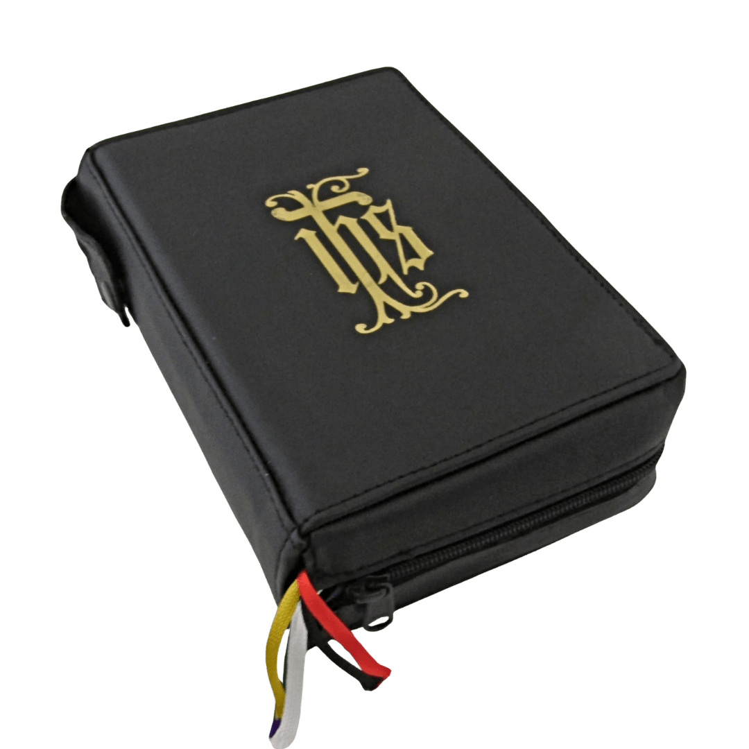 Baronius Premium Leather Breviary Cover – Zippered with Gold IHS Embossing