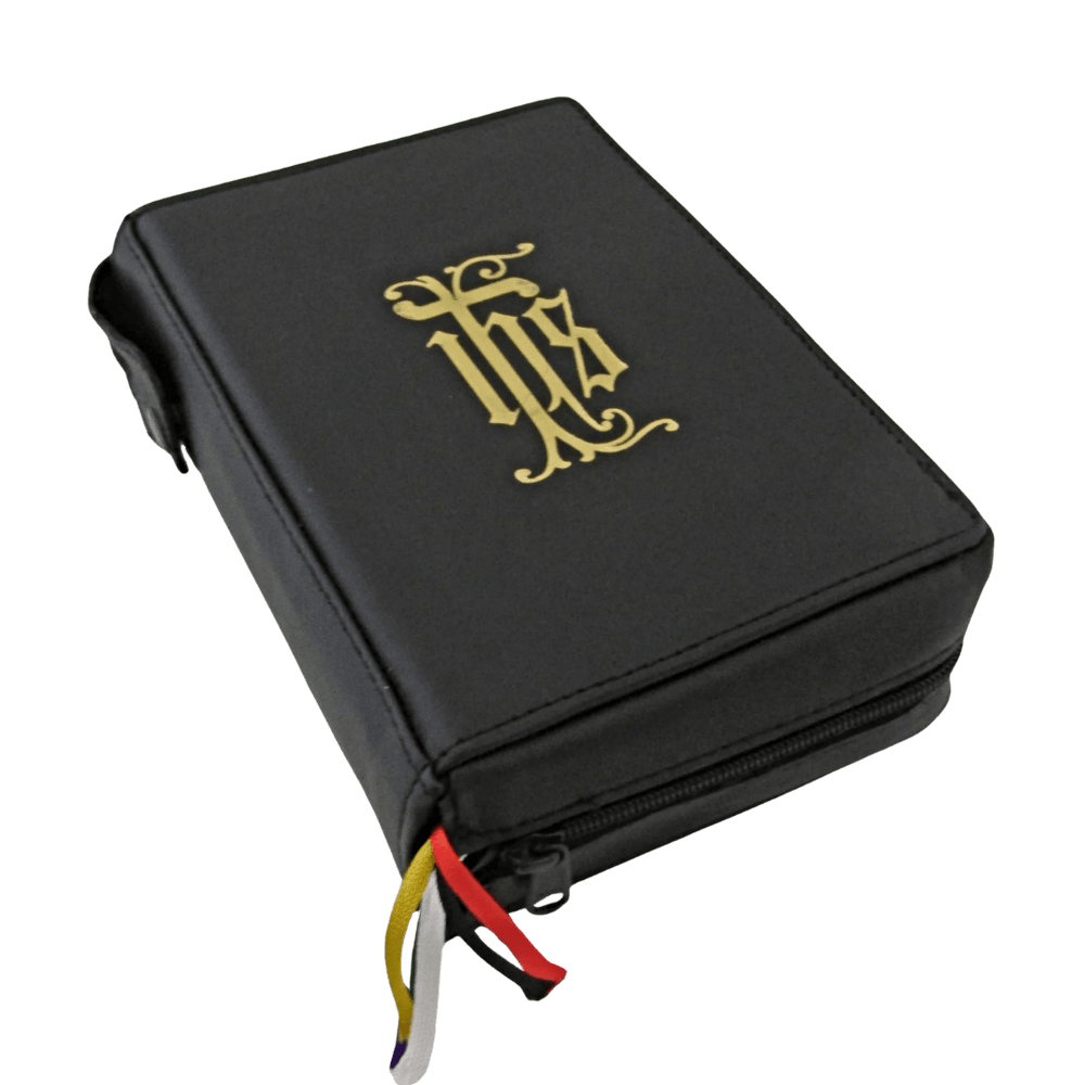 Baronius Premium Leather Breviary Cover – Zippered with Gold IHS Embossing - JMJ Catholic Productsvariant
