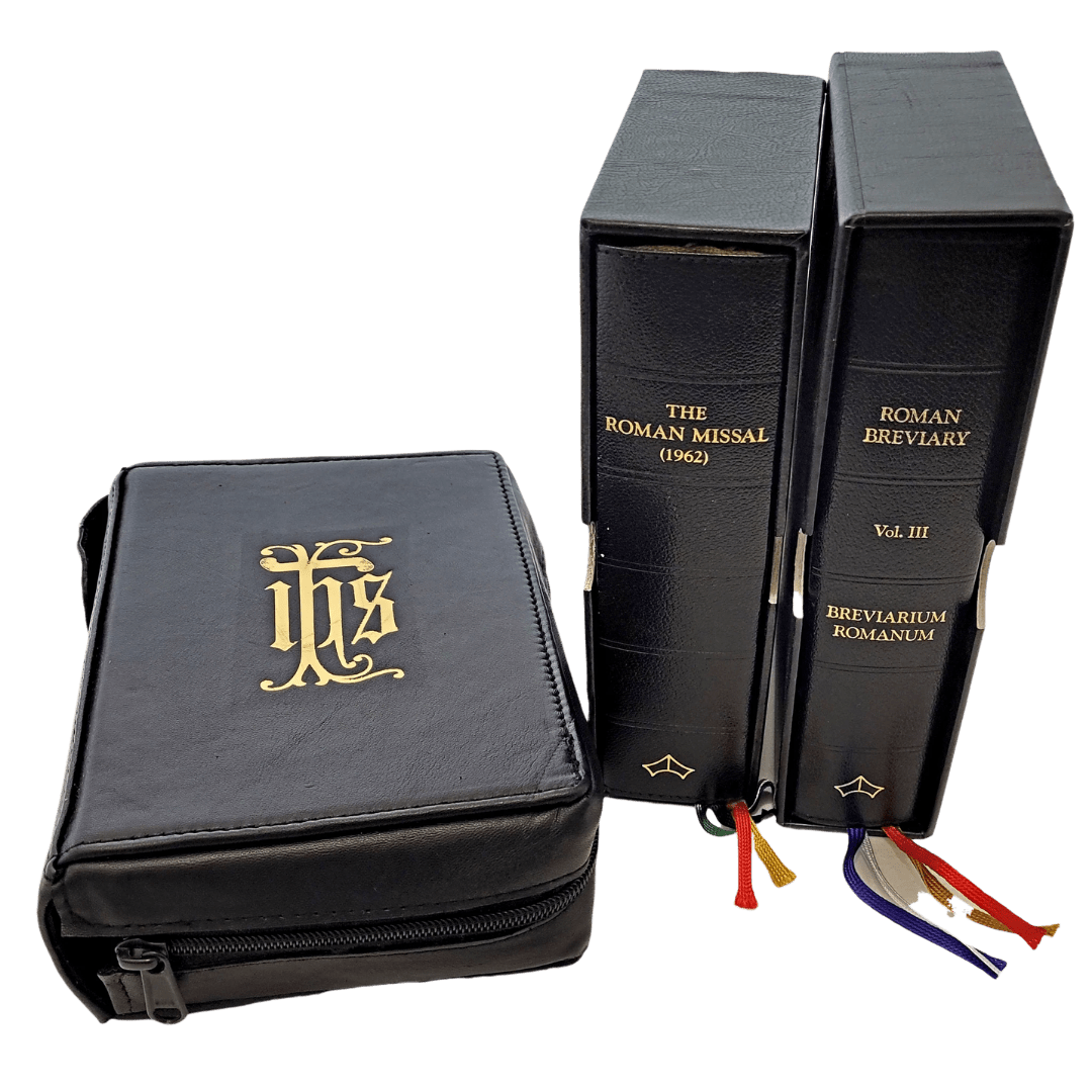Baronius Premium Leather Breviary Cover – Zippered with Gold IHS Embossing - JMJ Catholic Productsvariant
