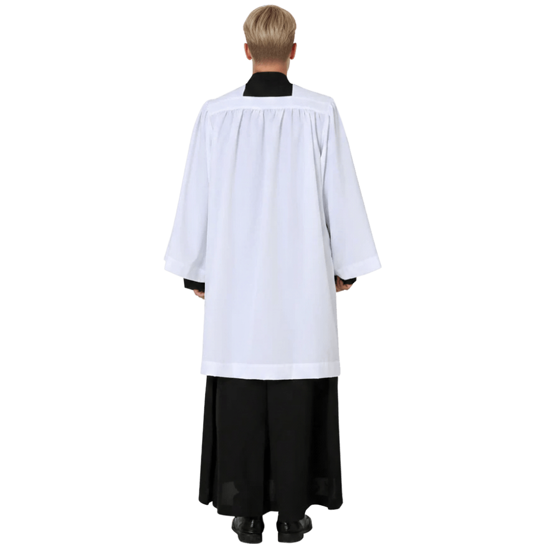 Basic White Server Surplice — Square Neckline (4 Sizes) - JMJ Catholic Productsvariant
