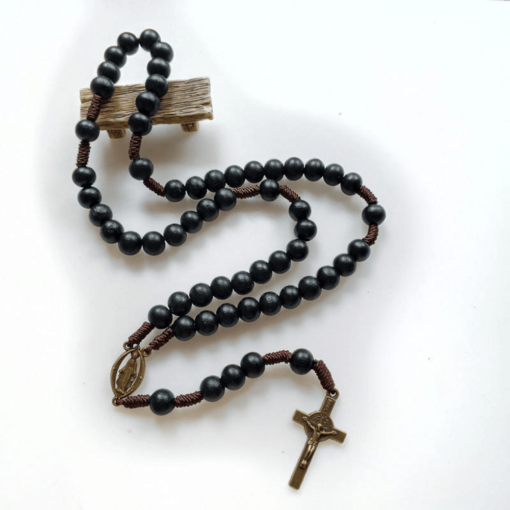 Black Wooden Rosary - JMJ Catholic Productsvariant