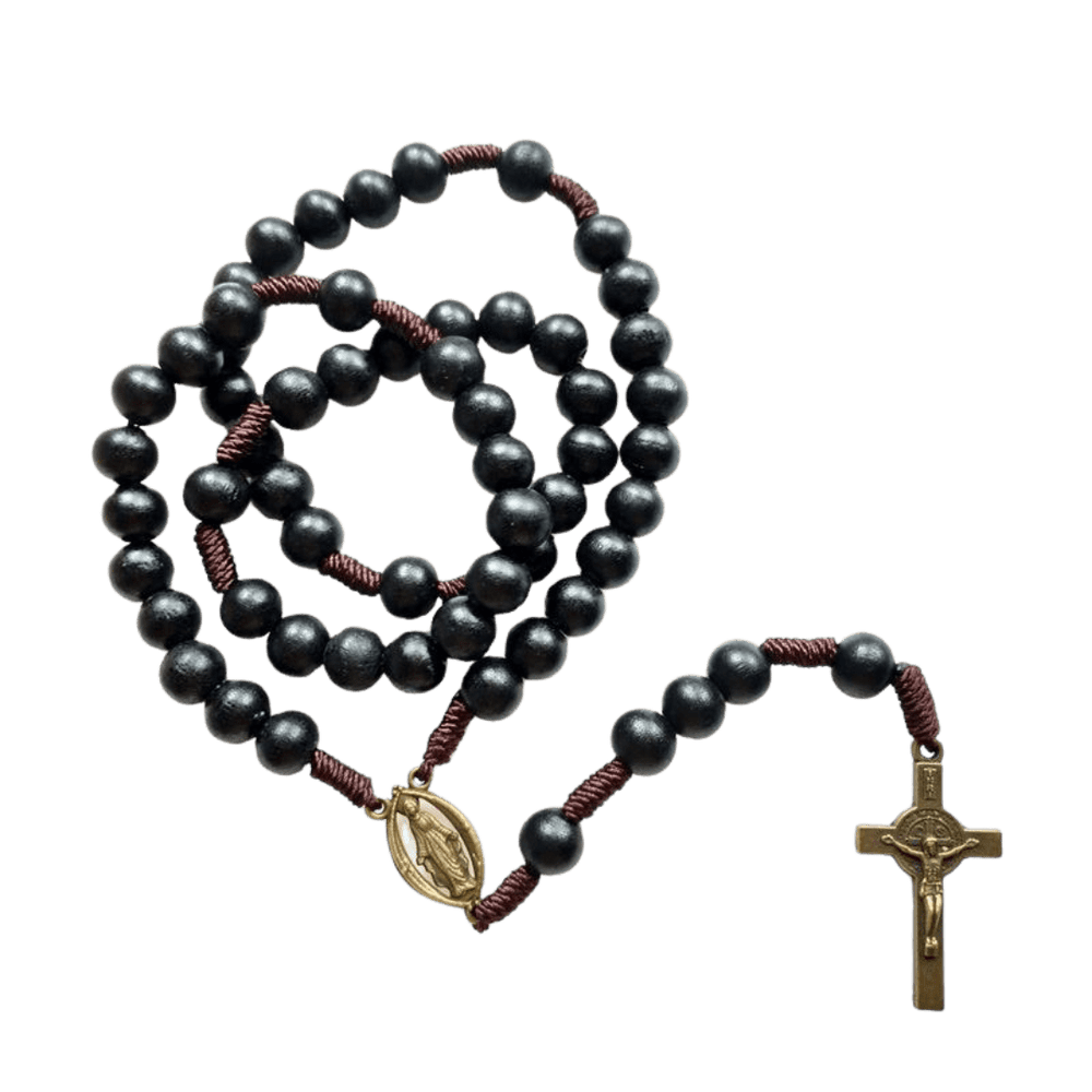 Black Wooden Rosary - JMJ Catholic Productsvariant