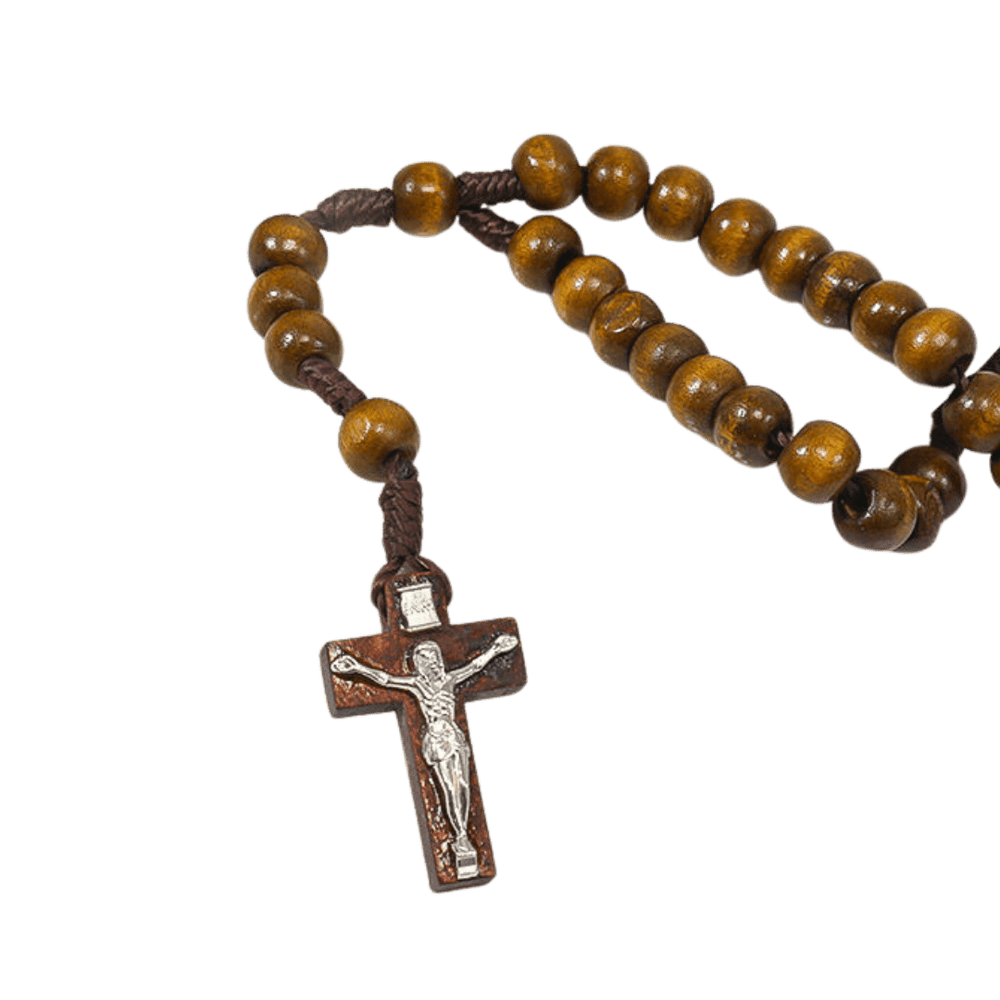 Brown Wooden Catholic Rosary - JMJ Catholic Productsvariant