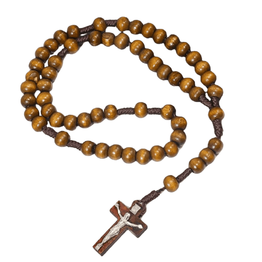 Brown Wooden Catholic Rosary - JMJ Catholic Productsvariant