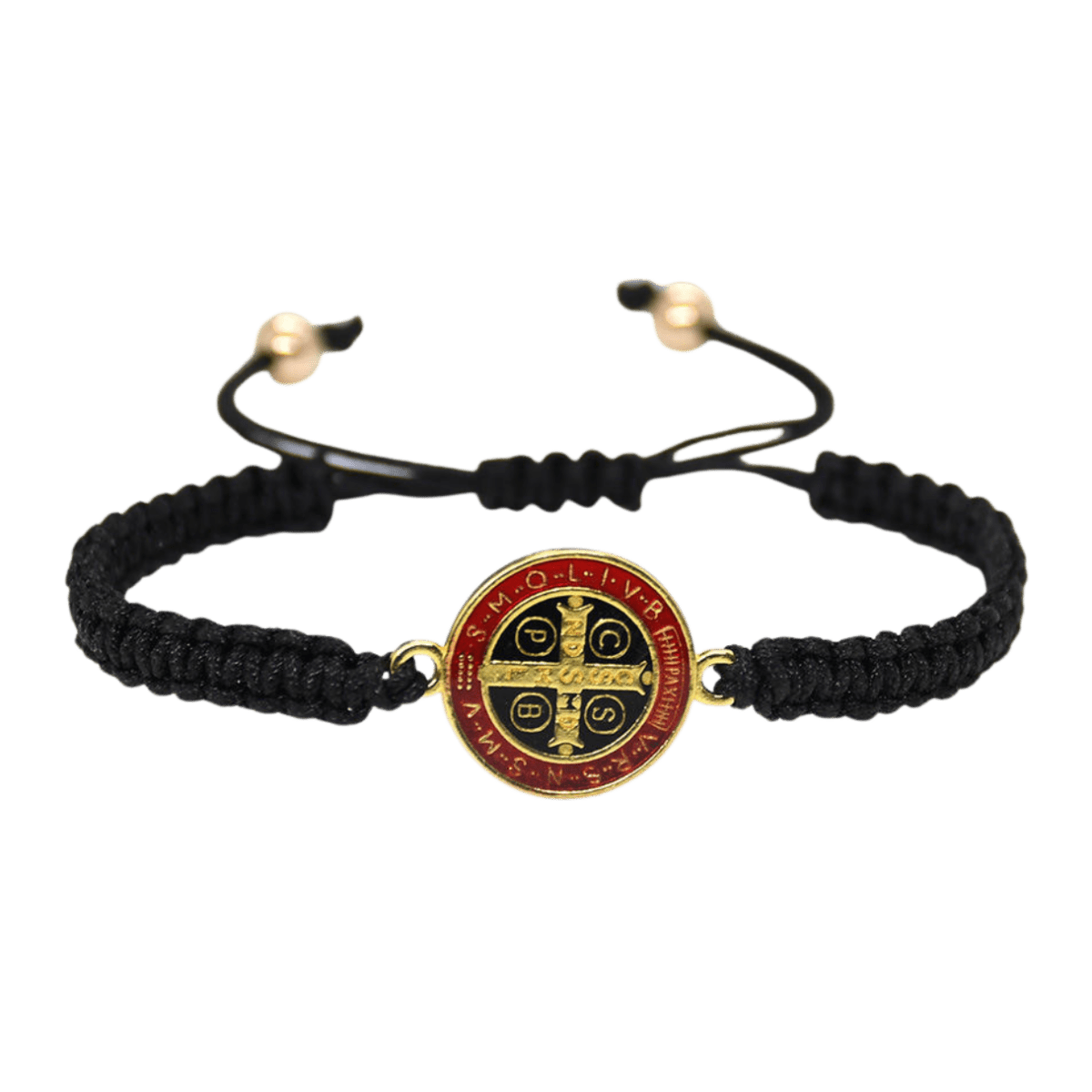Catholic Religious St. Benedict Bracelet (Red & Black) - JMJ Catholic Productsvariant