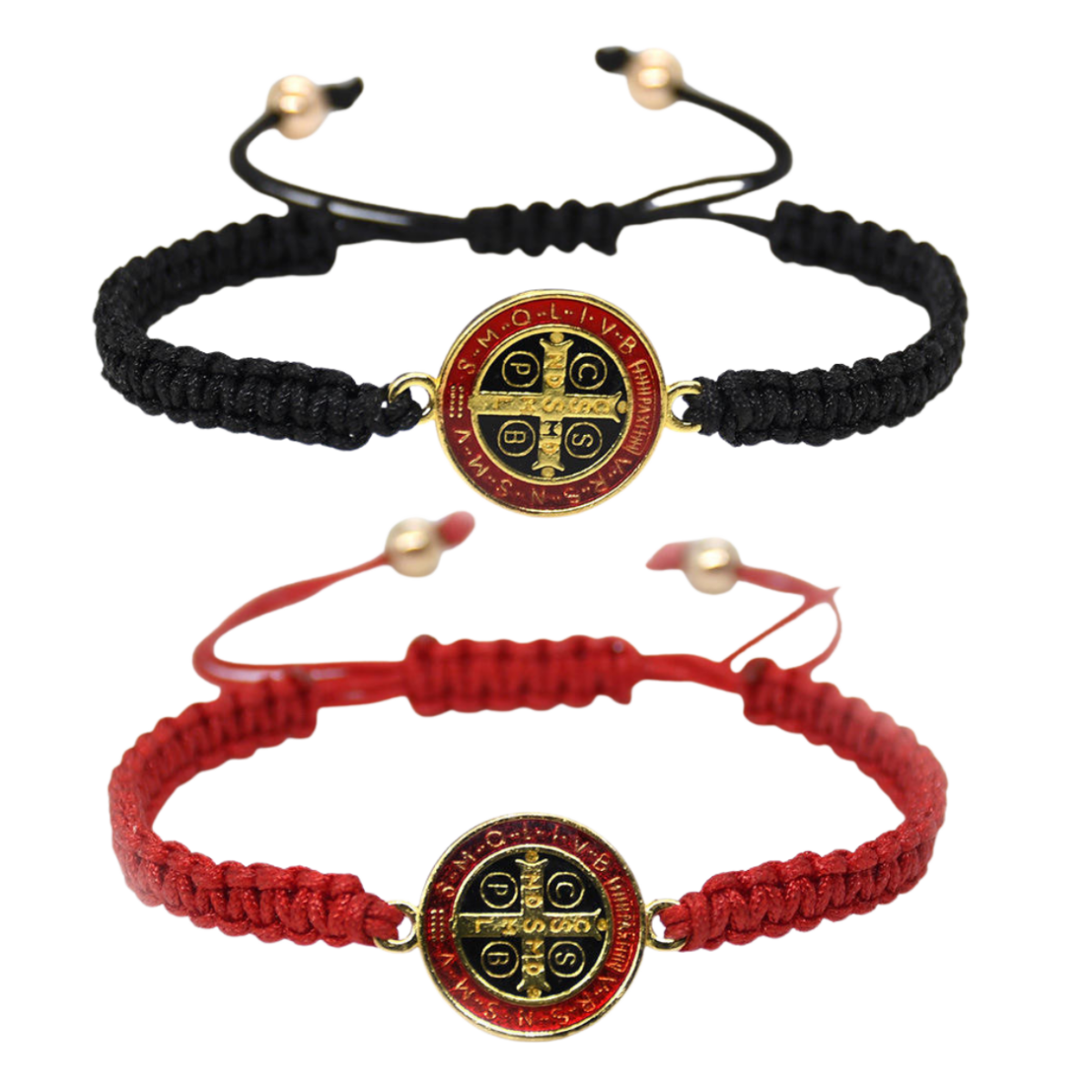 Catholic Religious St. Benedict Bracelet (Red & Black) - JMJ Catholic Productsvariant