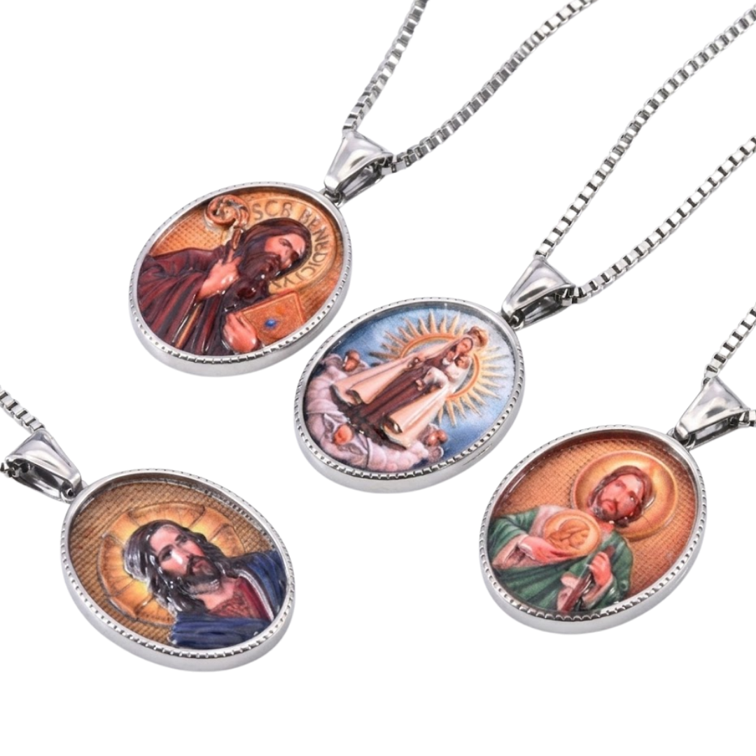 Catholic Stainless Steel Devotional Necklace — 4 Designs Available - JMJ Catholic Productsvariant