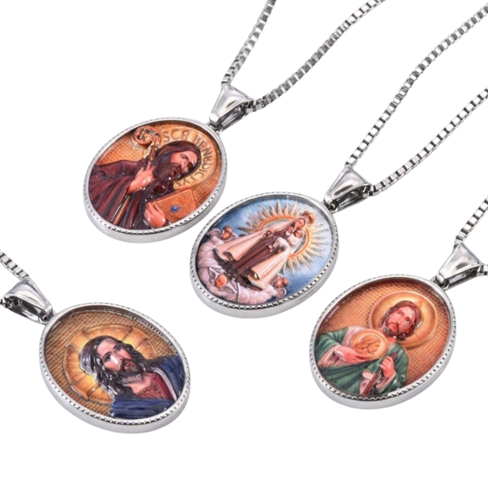 Catholic Stainless Steel Devotional Necklace — 4 Designs Available - JMJ Catholic Productsvariant