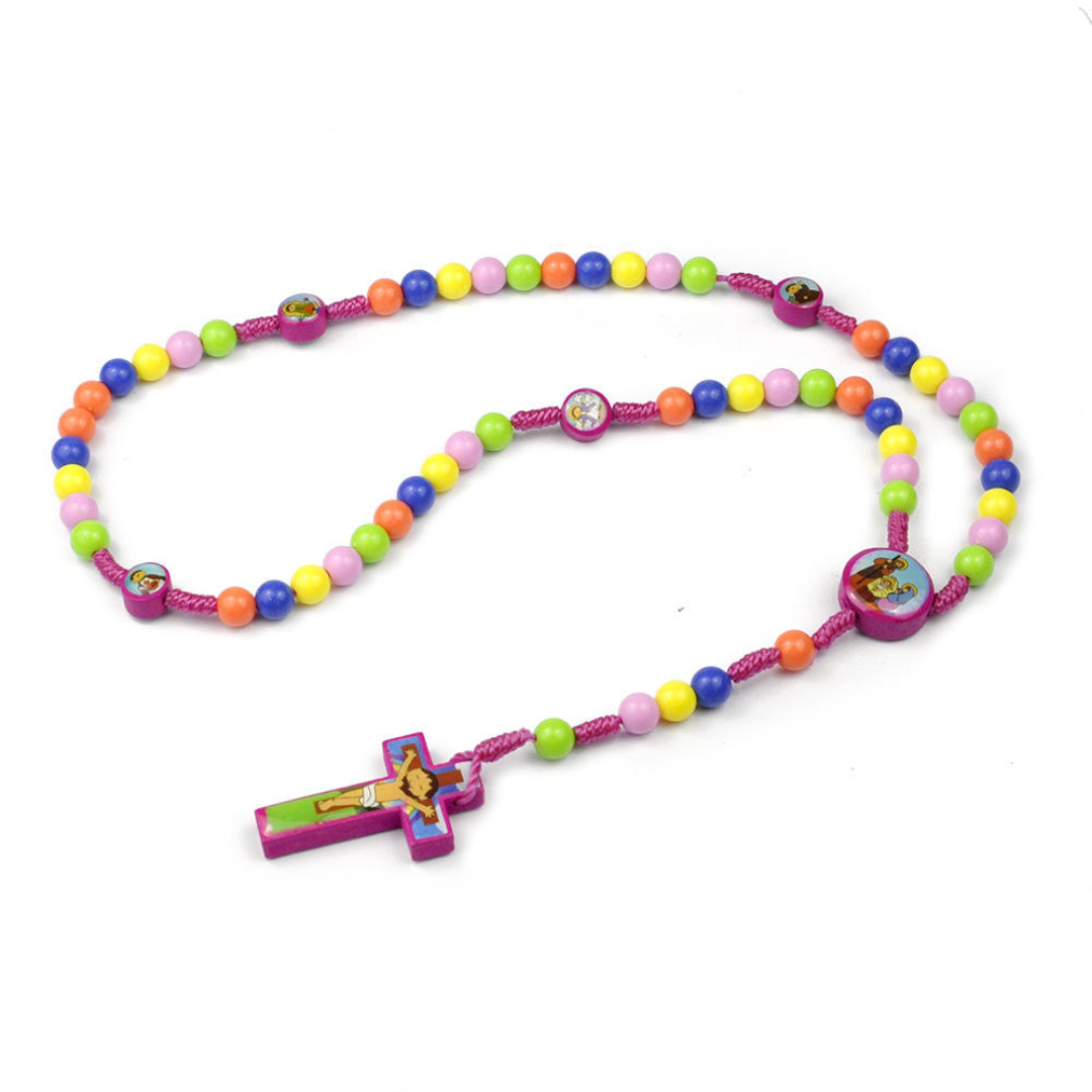 Children’s Prayer Rosary with Colourful Artificial Beads