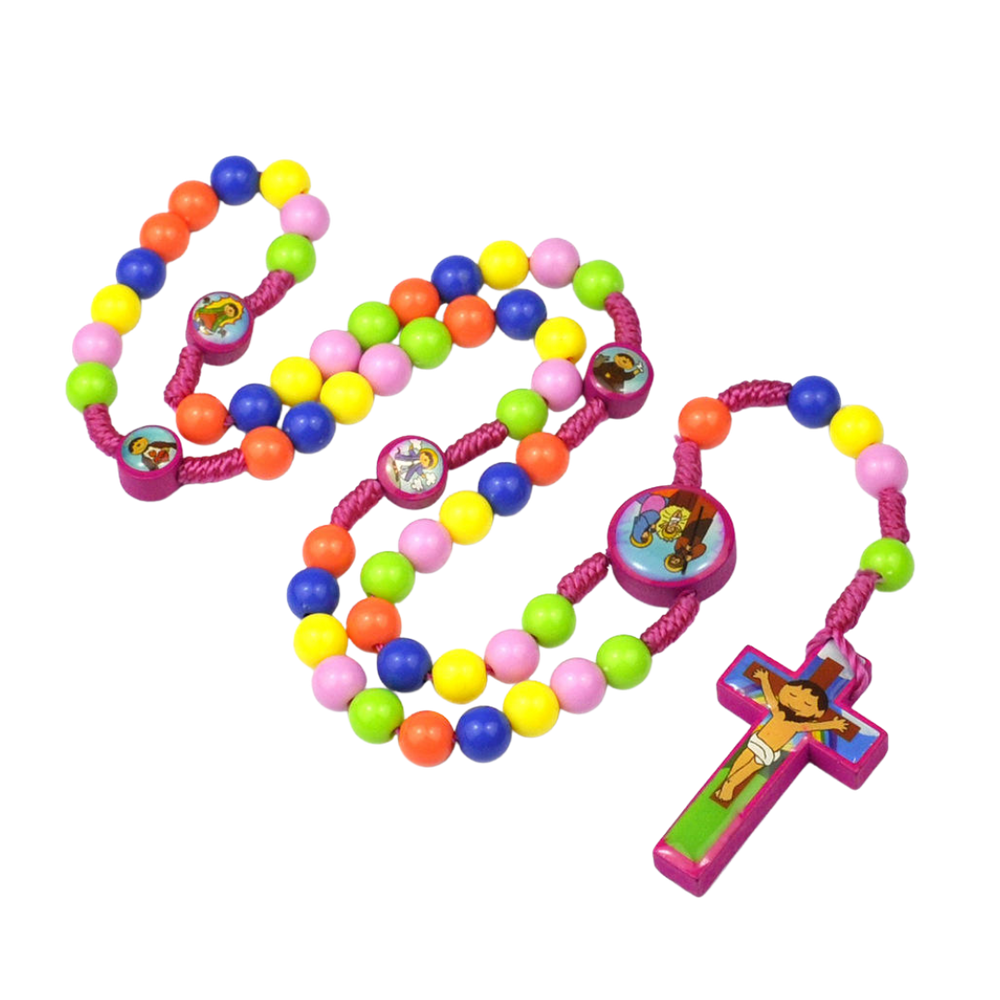 Children’s Prayer Rosary with Colourful Artificial Beads - JMJ Catholic Productsvariant