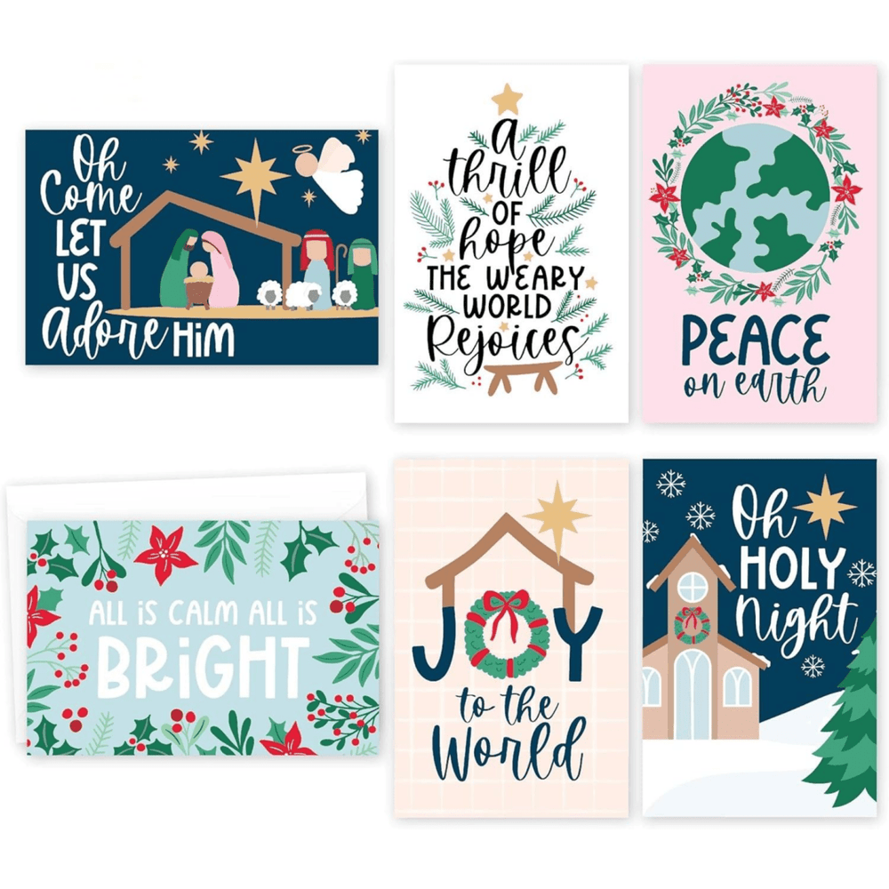 Christian Christmas Cards — Modern Faith-Based Designs (Pack of 12) - JMJ Catholic Productsvariant