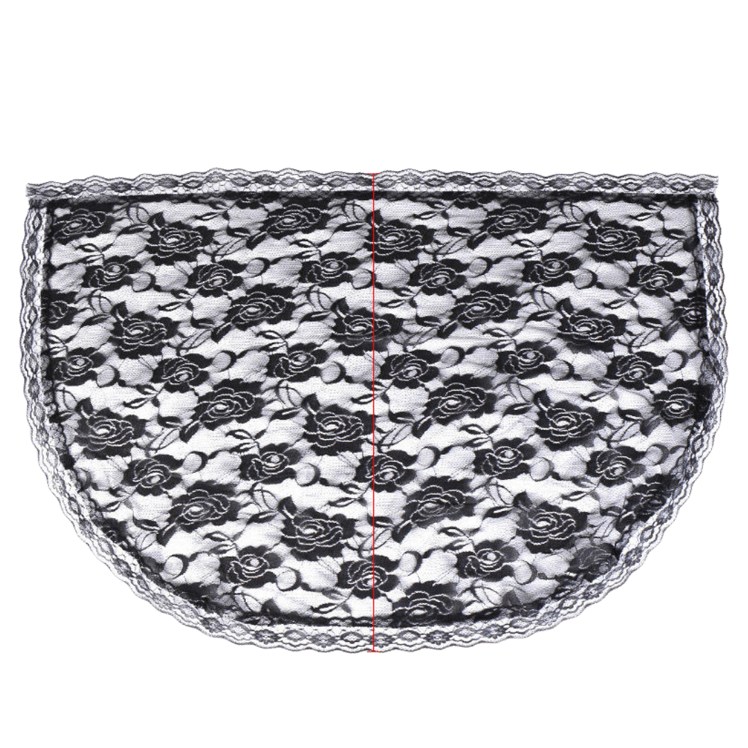 Circular Arc Floral Lace Mantilla Veil — Black or White - JMJ Catholic Productsvariant