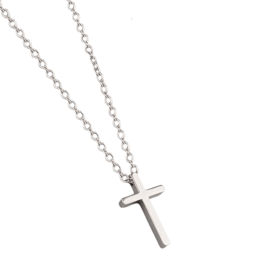 Classic Stainless Steel Crucifix Necklace – Silver (Round Link Chain) - JMJ Catholic Productsvariant