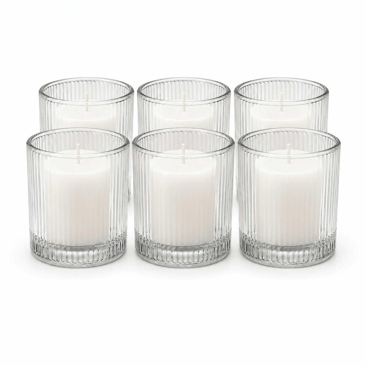 Clear Glass Votive Candles — Real Wax, for Prayer & Petition (Pack of 6)