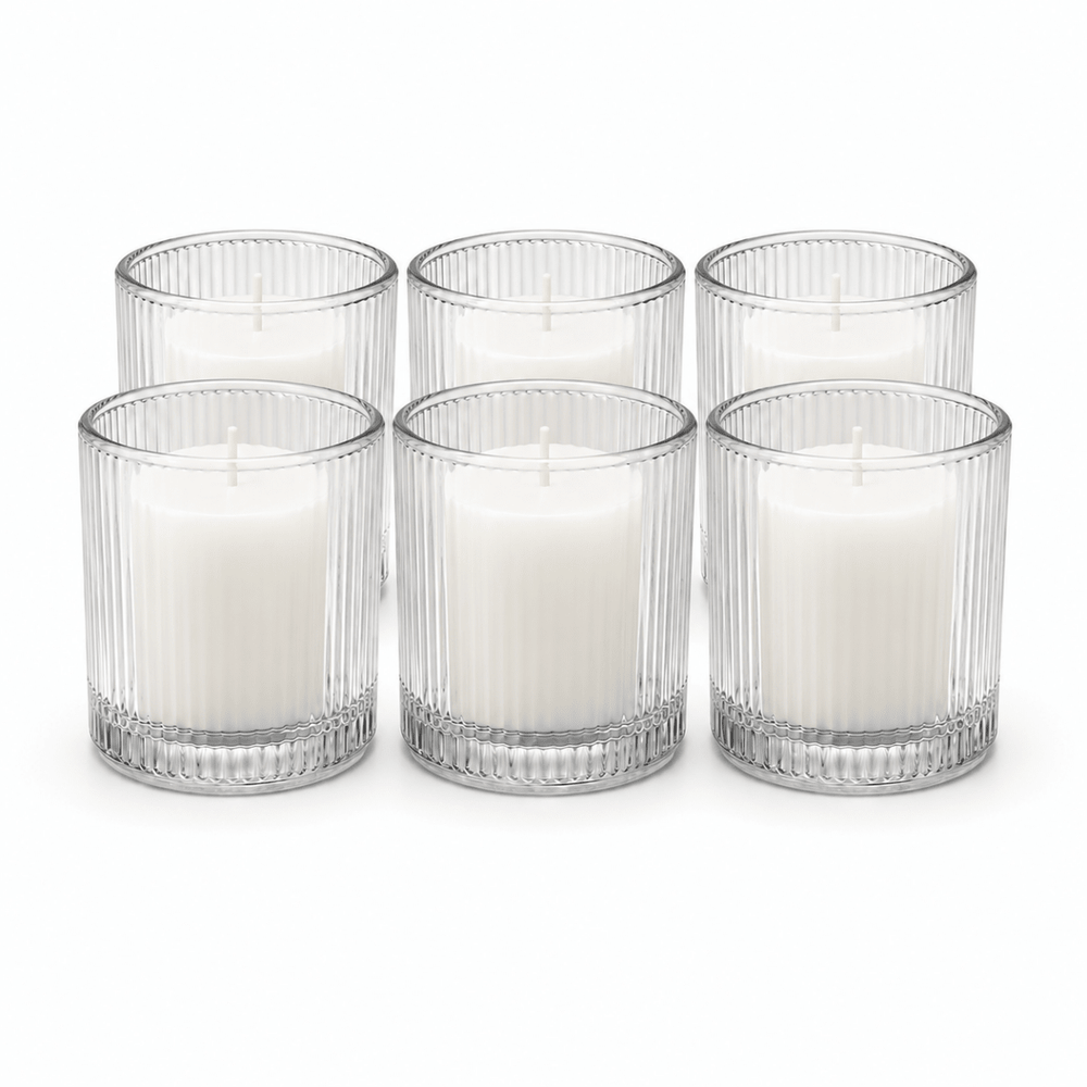 Clear Glass Votive Candles — Real Wax, for Prayer & Petition (Pack of 6) - JMJ Catholic Productsvariant