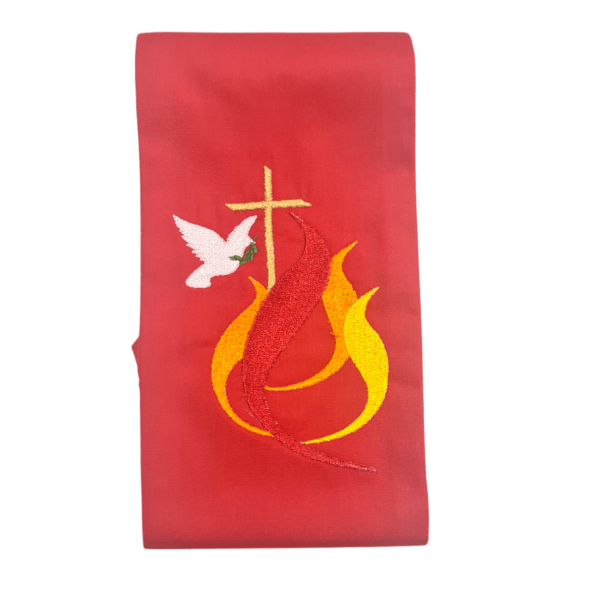Confirmation Stole for Children — Crucifix with Dove and Flames