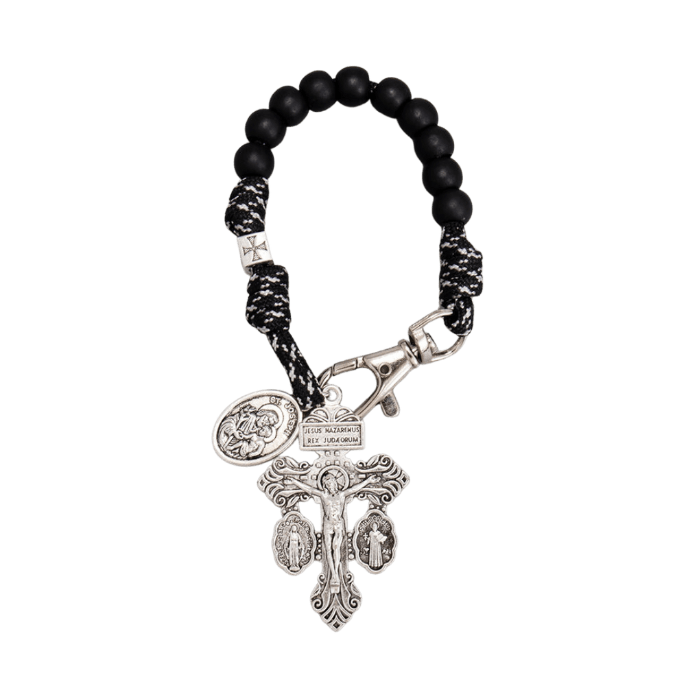 Corded Decade Rosary Keychain - JMJ Catholic Productsvariant