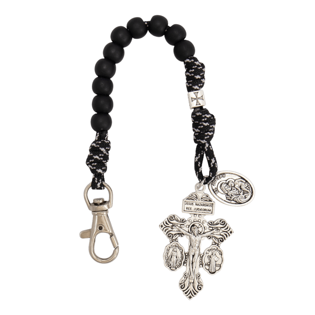 Corded Decade Rosary Keychain - JMJ Catholic Productsvariant