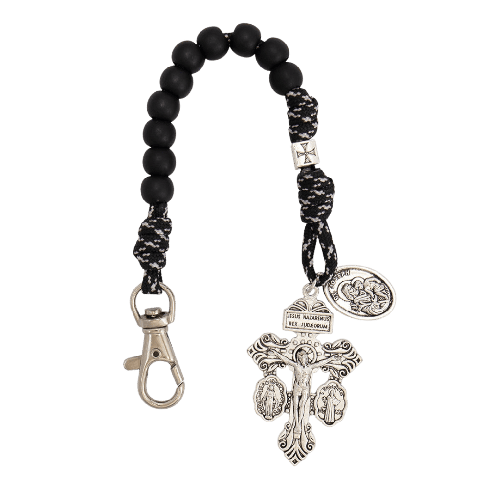 Corded Decade Rosary Keychain - JMJ Catholic Productsvariant