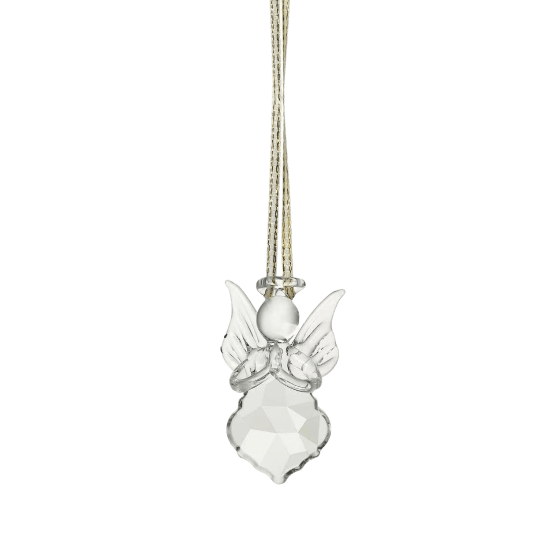 Crystal Angel Hanging Ornament - Clear Crystal Gold Thread Keepsake - JMJ Catholic Productsvariant