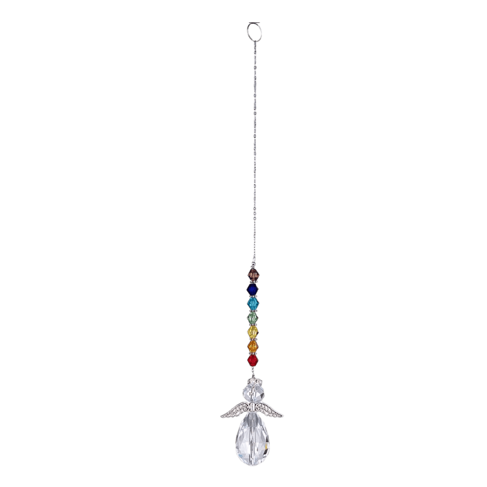 Crystal Angel Pendant Ornament with Rainbow Beads - JMJ Catholic Productsvariant