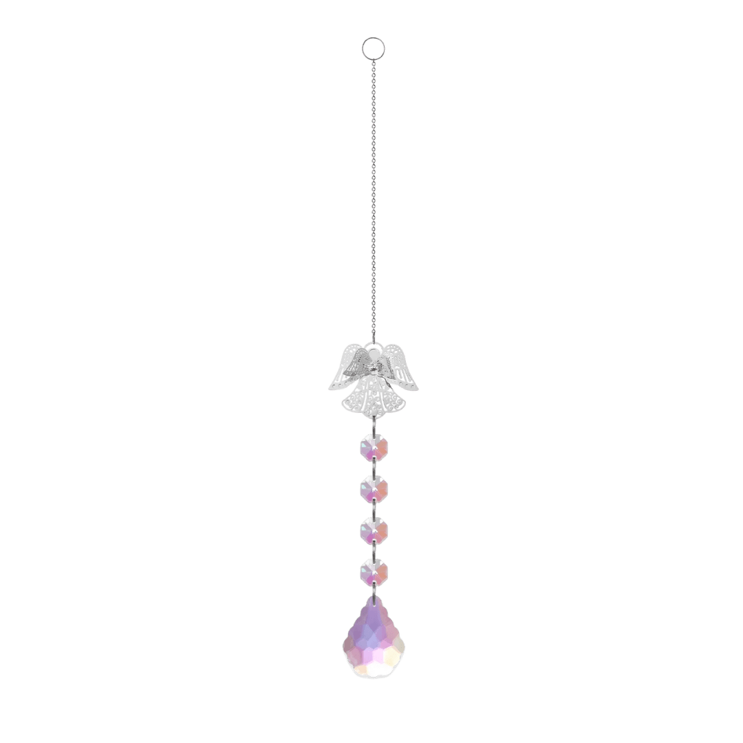 Crystal Angel Suncatcher Ornament — Light-Reflecting Beads & Pendant
