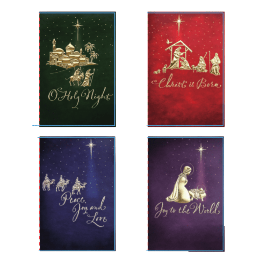 Deluxe Christian Christmas Cards — Gold Foil-Embossed Nativity Designs (Pack of 12) - JMJ Catholic Productsvariant