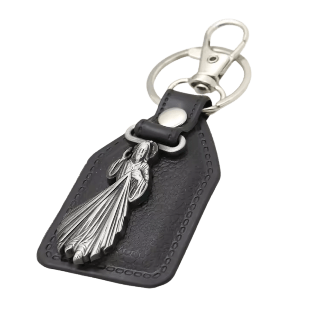 Divine Mercy Jesus Catholic Leatherette Keyring - JMJ Catholic Productsvariant