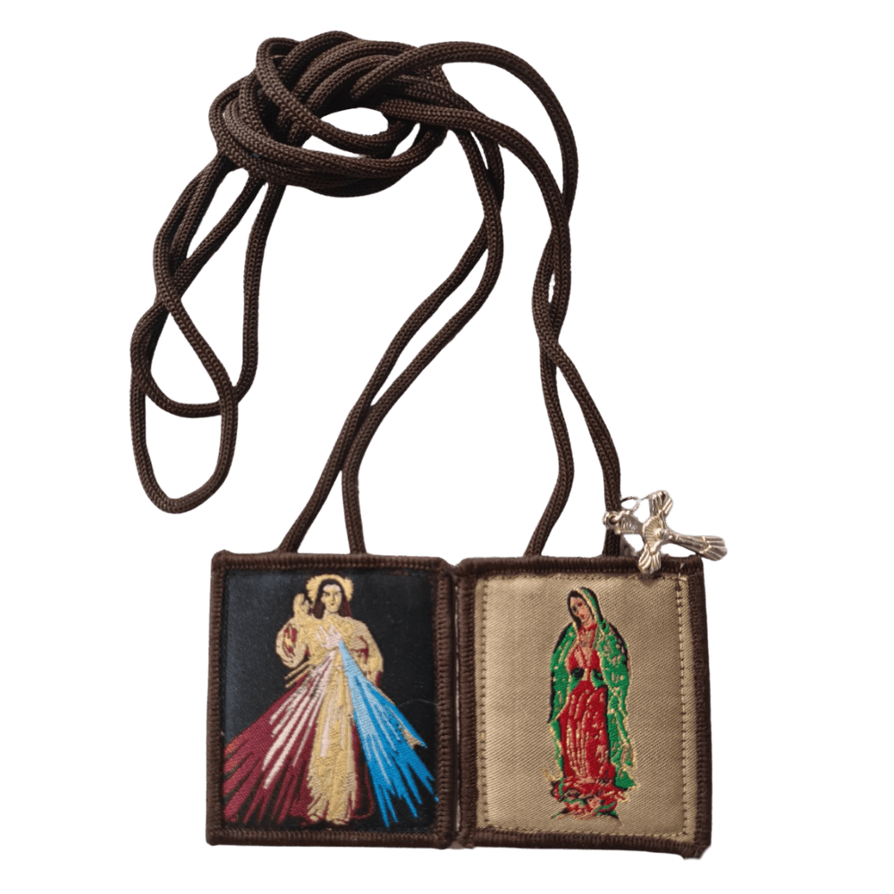 Divine Mercy & Our Lady of Guadalupe Scapular — Wool Back, Two Beloved Devotions - JMJ Catholic Productsvariant