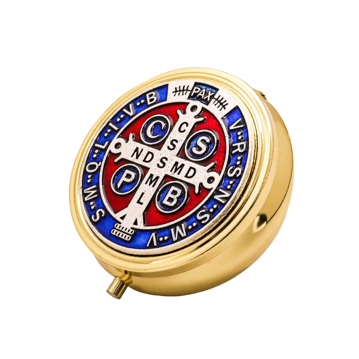 Economy Gold Pyx & Rosary Case - St Benedict Medal - JMJ Catholic Products#variant