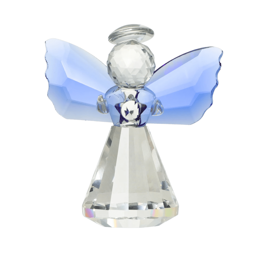 Elegant Crystal Angel Figurine — Blue Wings - JMJ Catholic Productsvariant