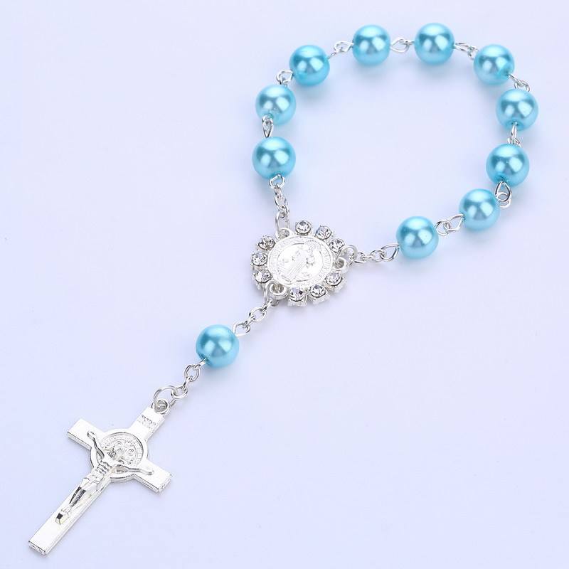Elegant Silver and Coloured Bead Decade Rosary - Available in 10 Colours - JMJ Catholic Productsvariant