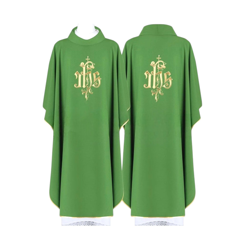 Green Gothic Chasuble with IHS