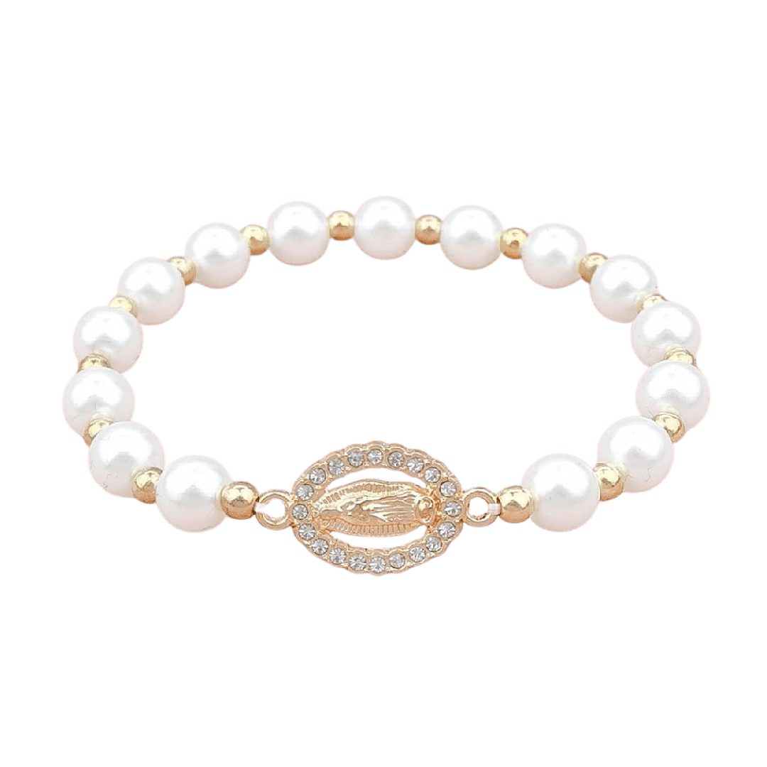 First Communion Virgin Mary Charm Rosary Bracelet