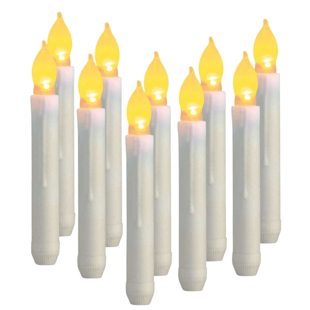Flameless LED Taper Candle Set — Realistic Flame Effect (Pack of 12) - JMJ Catholic Productsvariant