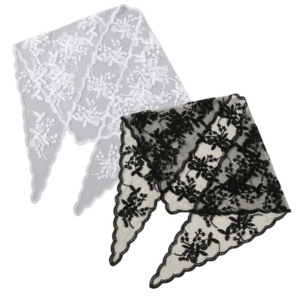 Floral Lace Mantilla — Black or White - JMJ Catholic Productsvariant