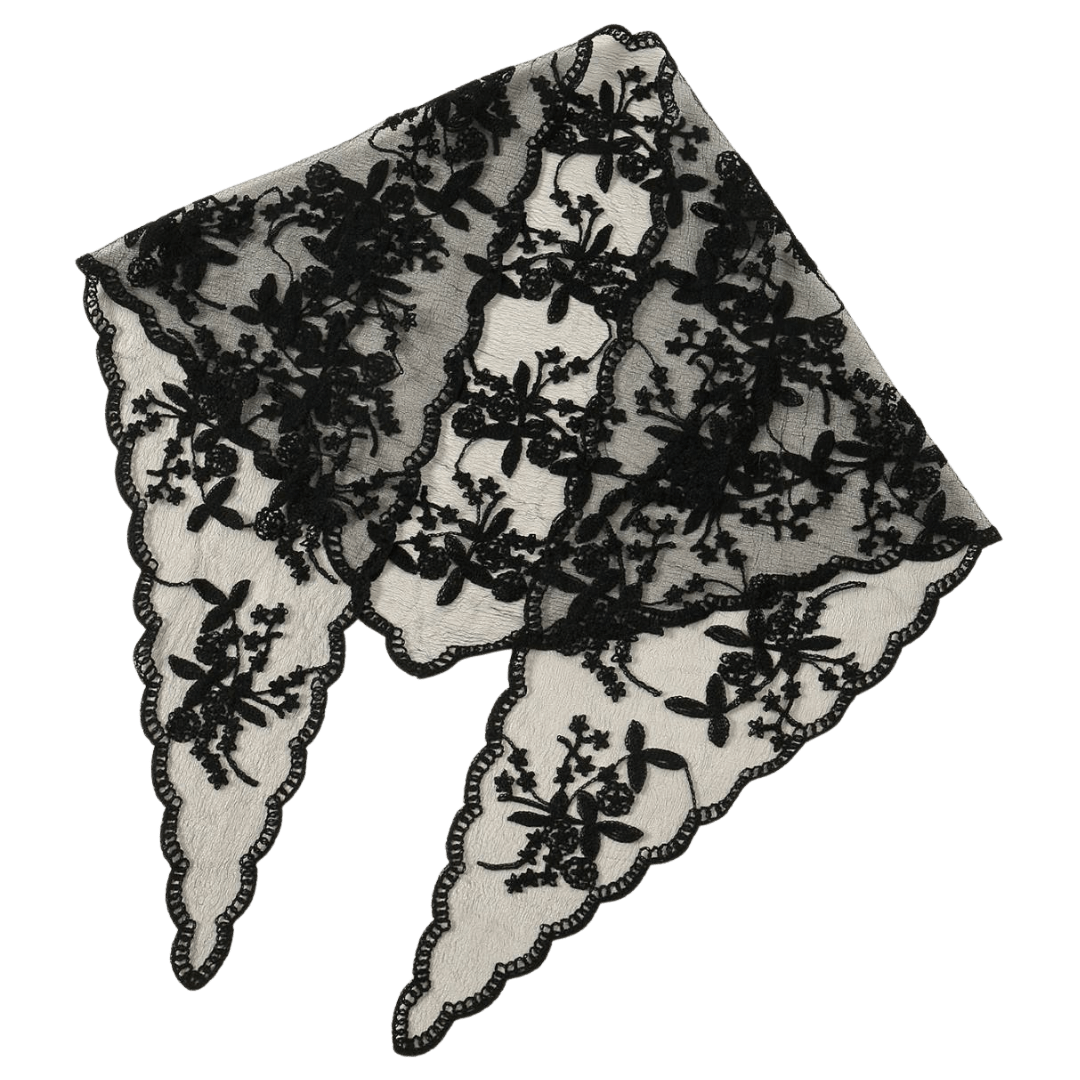 Floral Lace Mantilla — Black or White