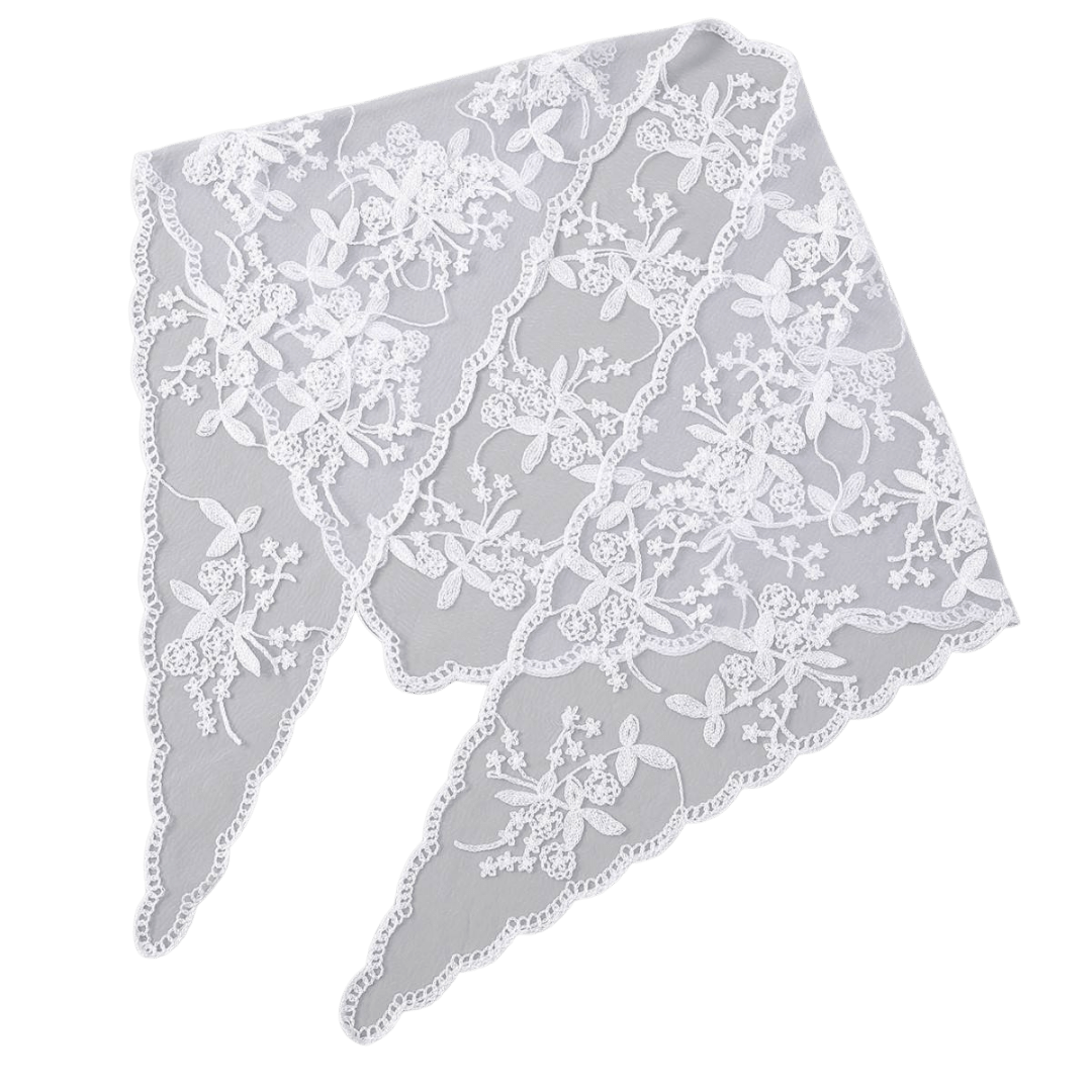Floral Lace Mantilla — Black or White - JMJ Catholic Productsvariant