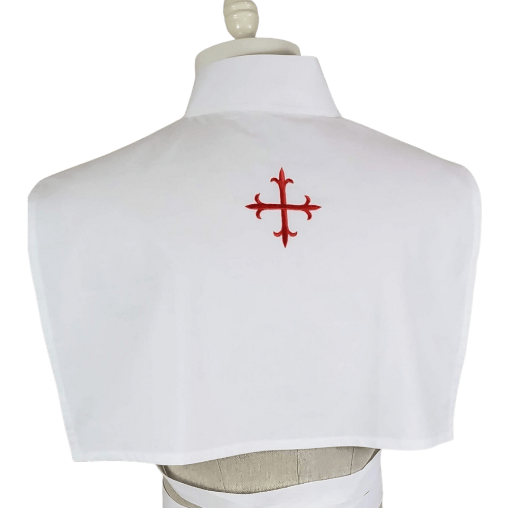Front-Wrap Amice with Ties — White or Red Crucifix - JMJ Catholic Productsvariant