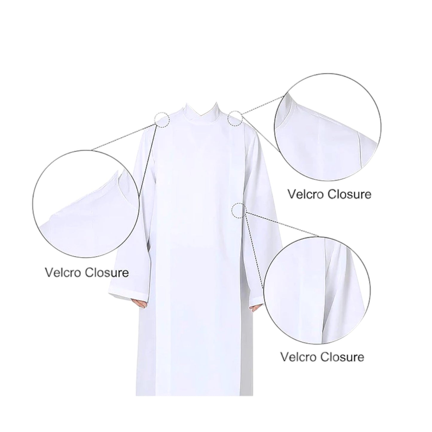 Front Wrap White Alb